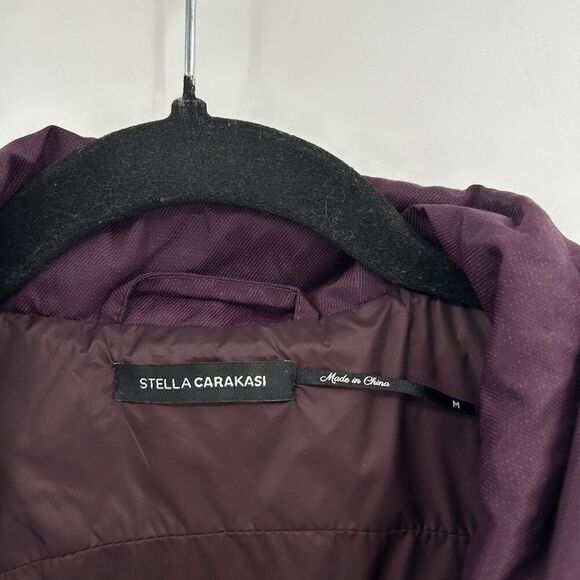STELLA CARAKASI Women's Purple Long Line Full Zip Definitive Coat Size Medium - Picture 6 of 7